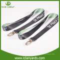 Linhas aéreas populares fivela de poliéster material preto lanyard lanyard